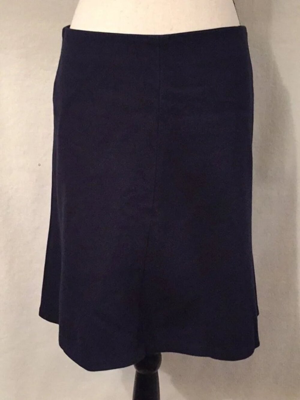 LOFT navy blue flared elastic waist twill skirt